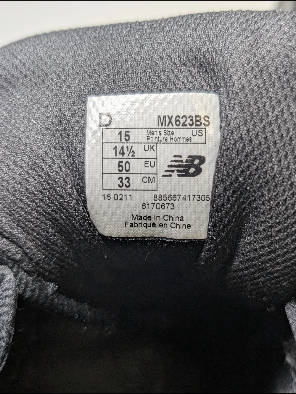 New Balance 623 Men Black Leather Shoes Size 15 D